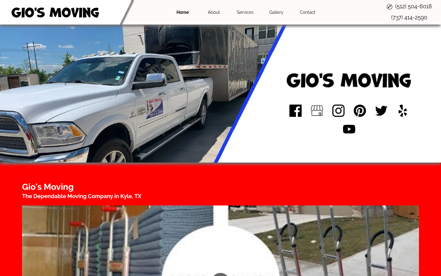Gio's Moving old template website homepage
