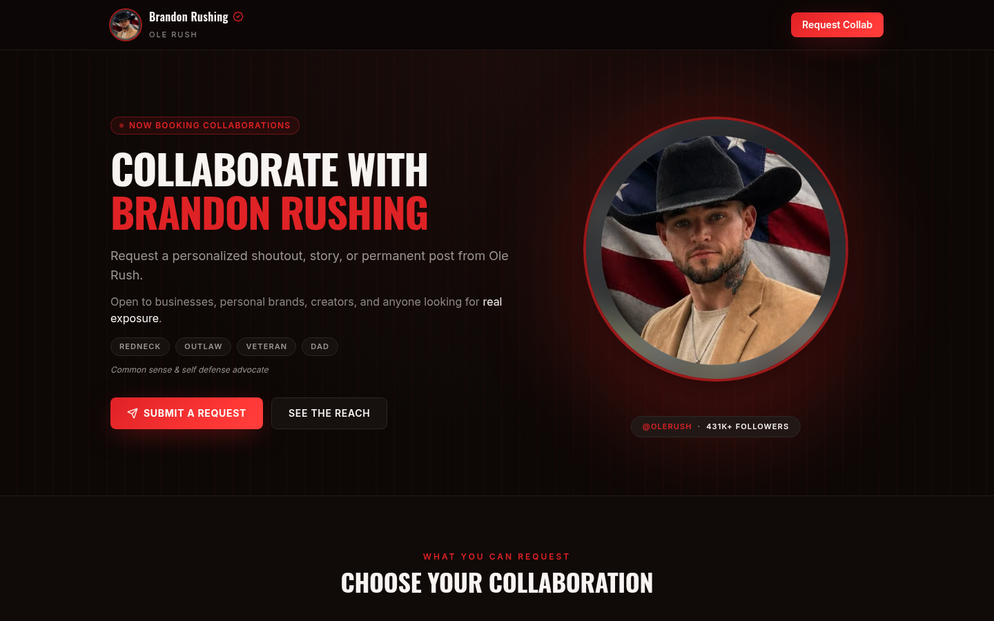 New Brandon Rushing collaboration website built by TexasMade Automations